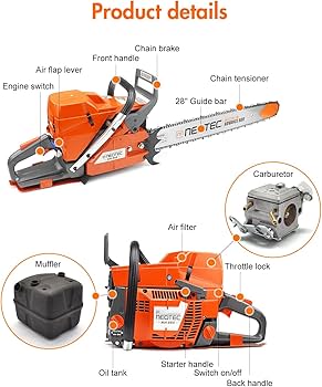 Amazon.com : NEOTEC NH895 Gas Chainsaw with 28 Inch Bar 94 cc