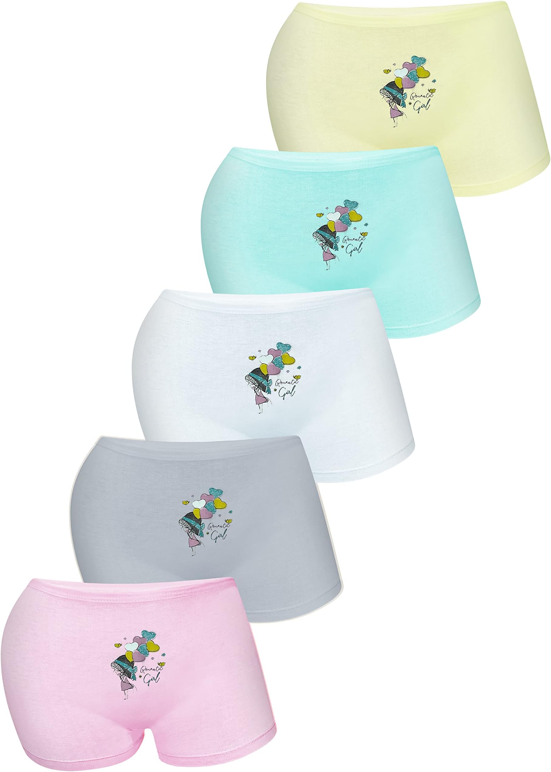 LOREZA ® 5/10 Girls Cotton Briefs Underwear with Different Motifs - Soft and Comfortable Material