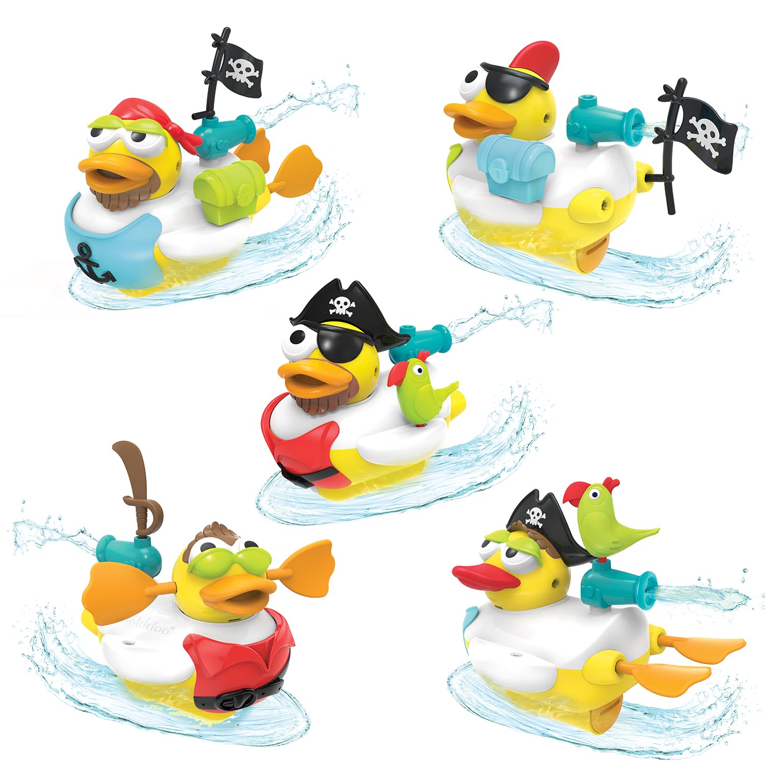 Yookidoo - Jet Duck, papera pirata, Giocattolo da Bagno a Batteria, con Cannone Spara acqua e Portaoggetti, per Bambini da 2-6 Anni