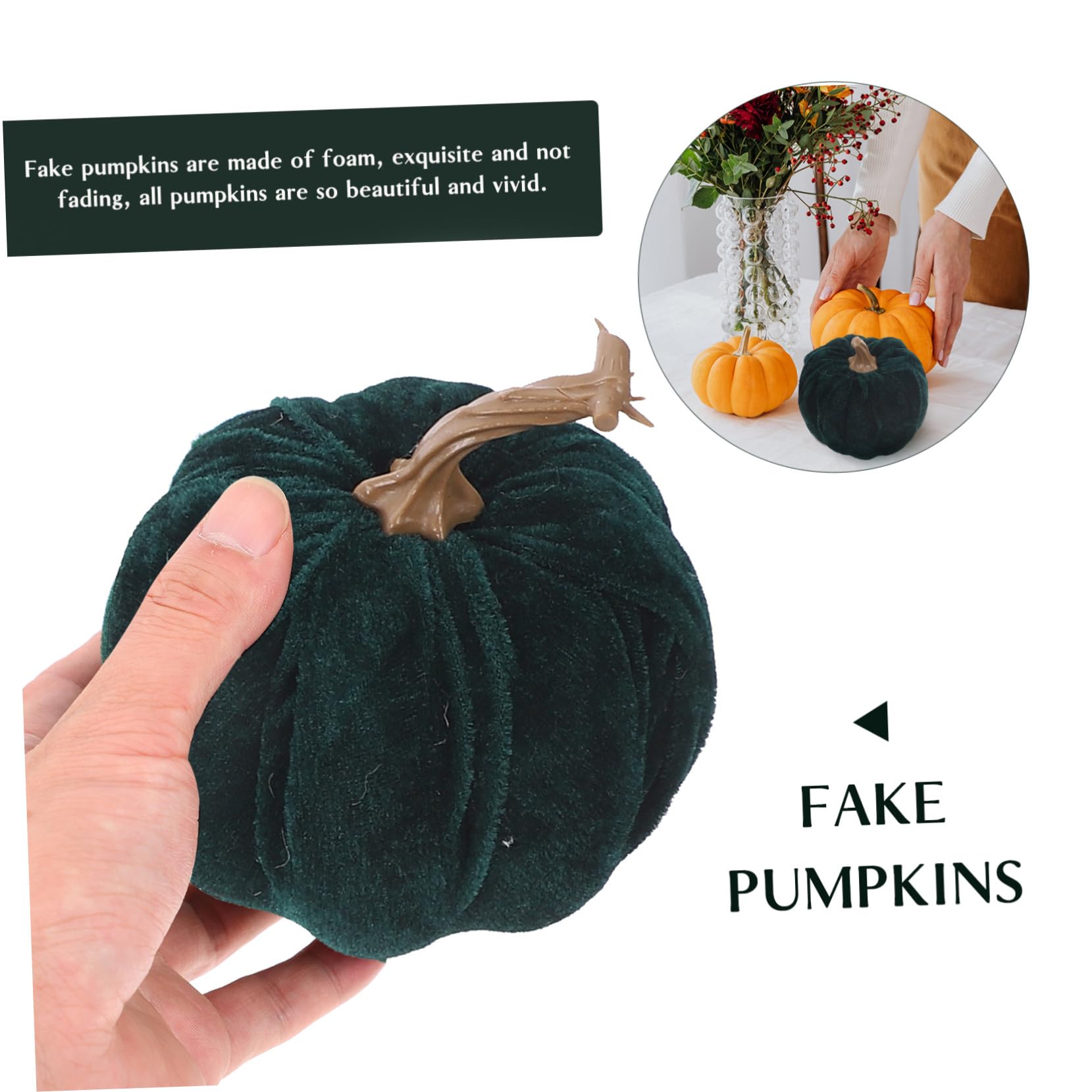5pezzi Zucca Artificiale per Halloween Zucca Decorativa per Ringraziamento Ornamento Reale Accessorio Fotografico
