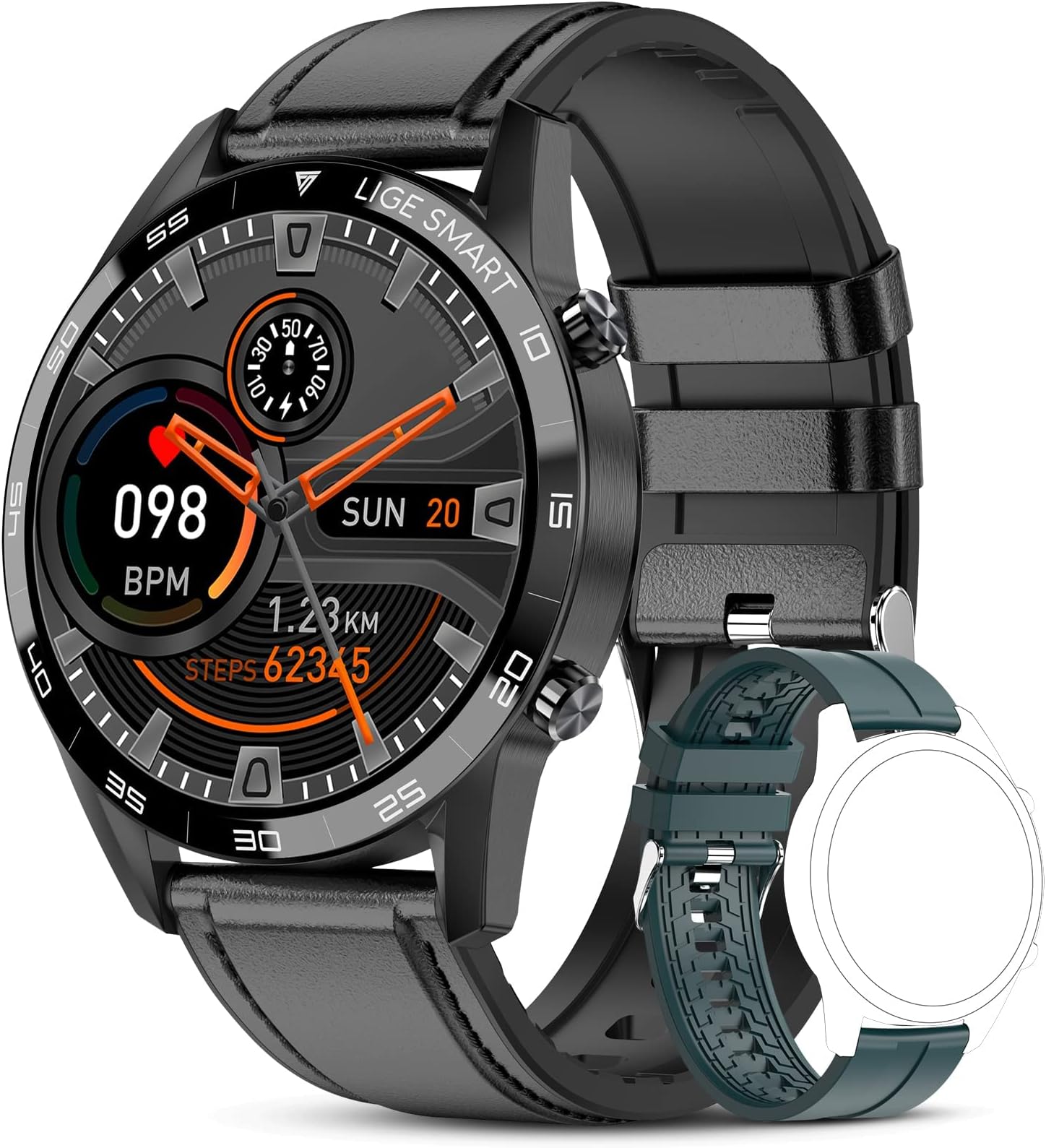 LIGE Smart Watch Make Answer Call,1.3 inch Touch Screen Fitness Trackers with Heart Rate Sleep Monitor, IP67 Waterproof Pedometer Compatible for iPhone Android