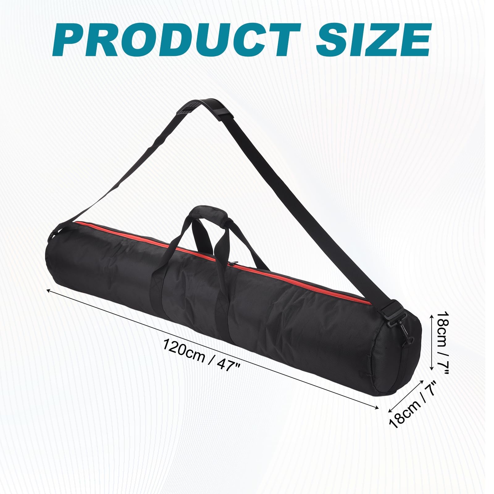 sourcing map Custodia da trasporto per treppiedi da 119 cm, in nylon, con manici, tracolla per studio fotografico all'aperto, adatta per monopiede, altoparlante musicale, microfono, attrezzatura