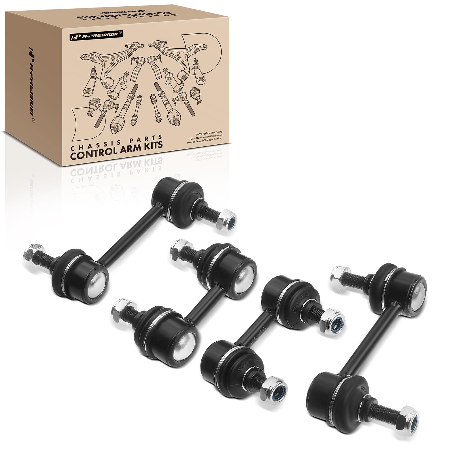 A-Premium Set of 4, Front & Rear Sway Bar Links Kit Stabilizer Bar Links Compatible with Toyota Corolla 1993-2002, Celica 1994-1999, Chevrolet Prizm 1998-2002