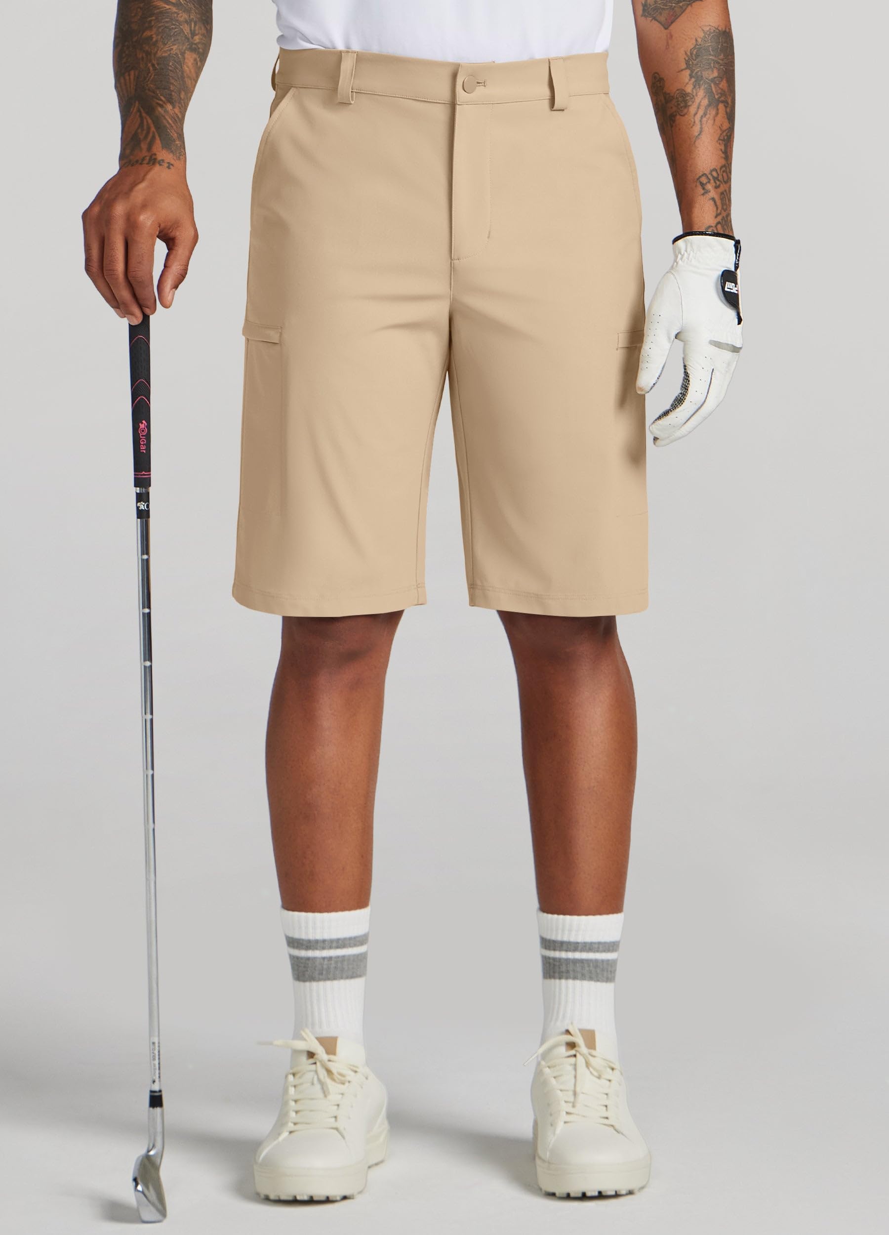Willit Pantalones cortos de golf para hombre, elásticos, estilo cargo, de secado rápido, atléticos, casuales, con bolsillos, 17,8 cm, 22,8 cm y 27,9 cm