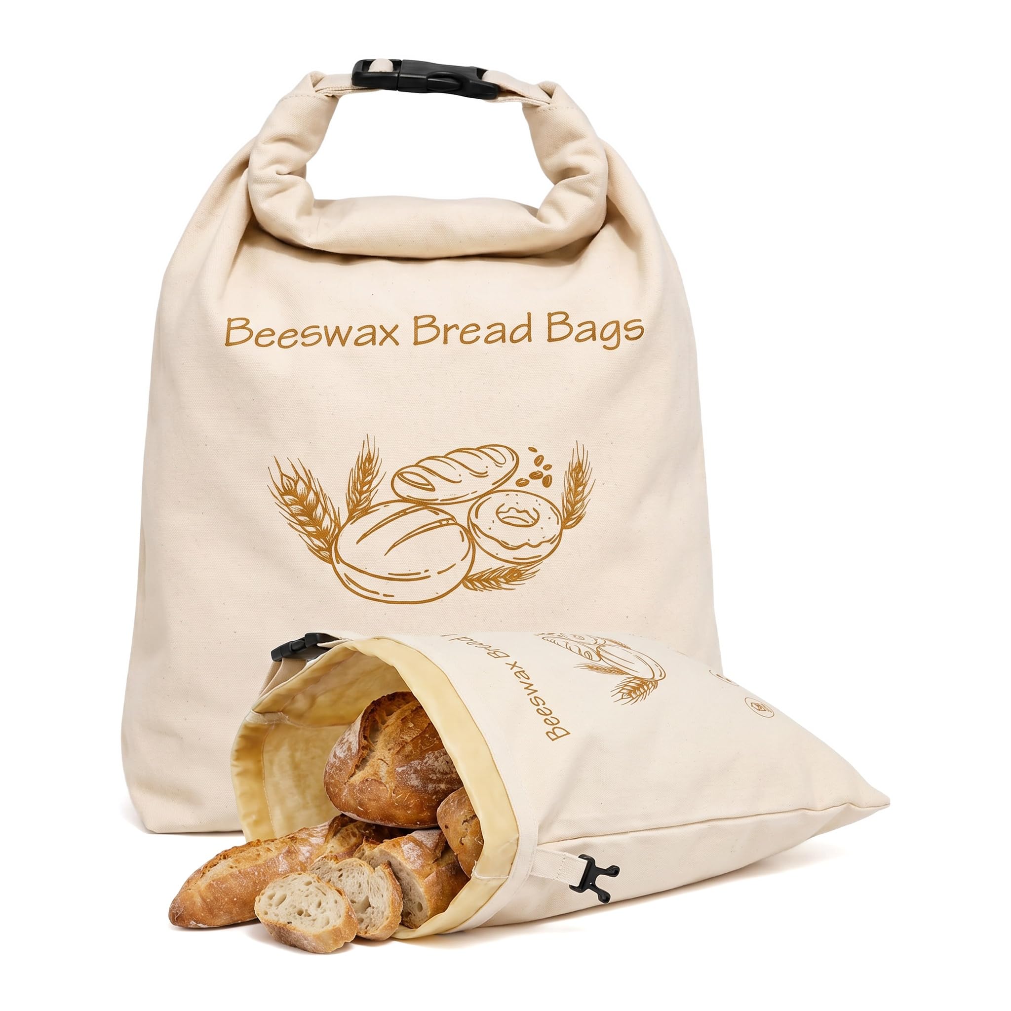 Beeswax Bread Bag, 43cm×33cm Bread Bags for Homemade Bread