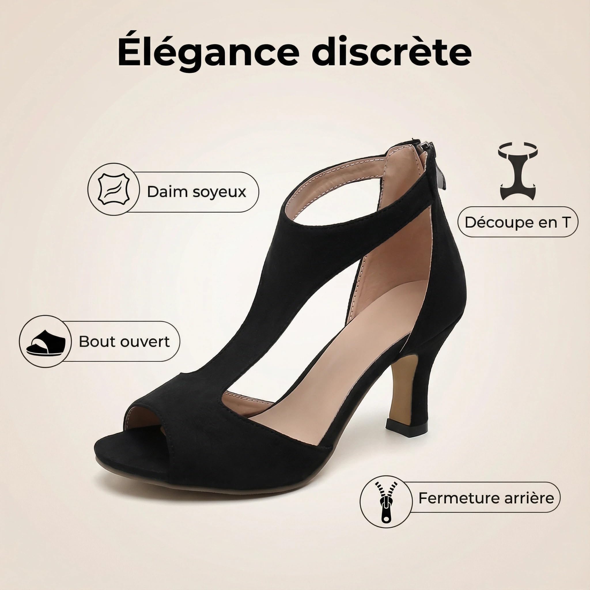 Chaussure Femme Petit Talon Sandales Compensées Nu-Pieds Chaussures Ete Ouvertes Escarpins Couleur Unie Talon Soirée High Heels Chic Et Confort Orthopedique Poisson Bouche Sandale