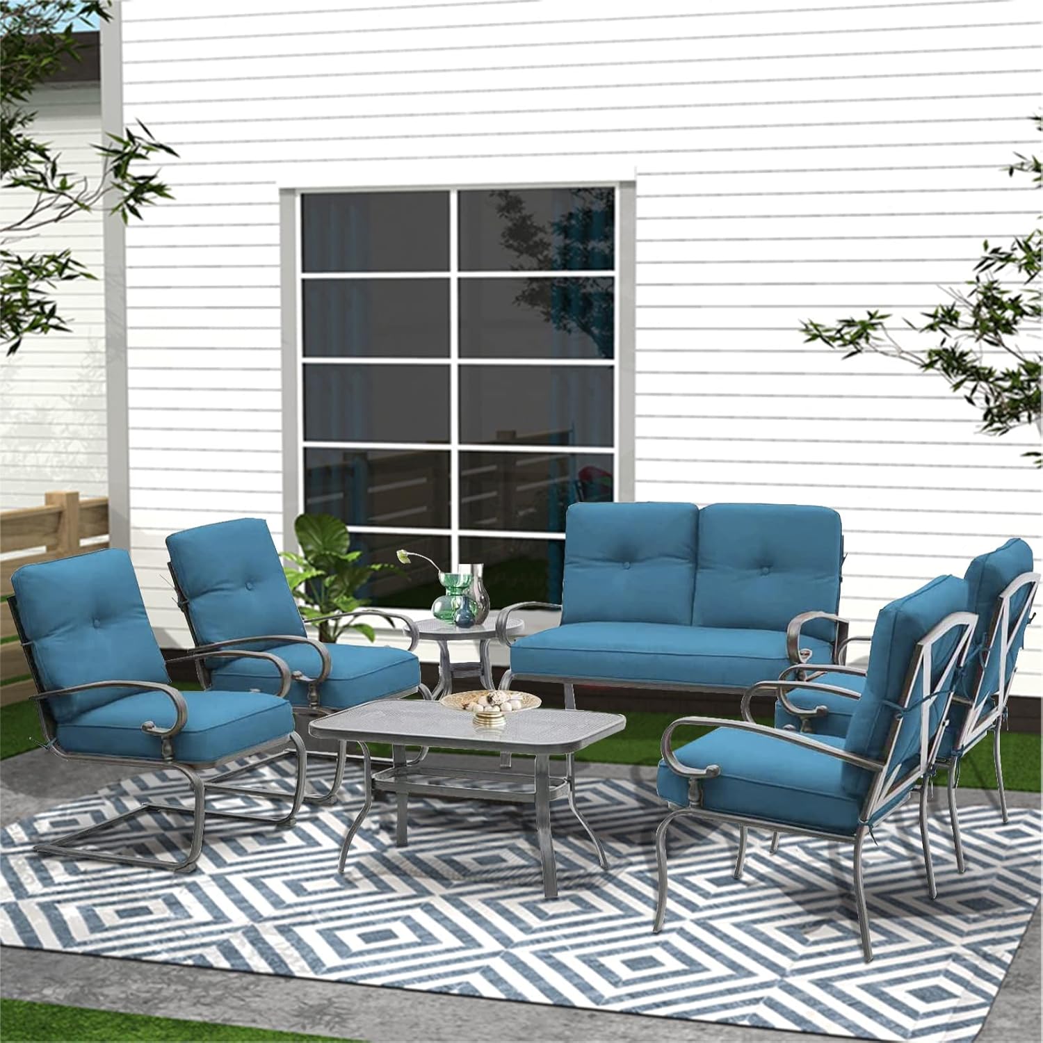 Oakmont 7Pcs Outdoor Metal Furniture Sets Patio