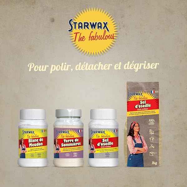 STARWAX FABULOUS Sel d'Oseille Acide Oxalique, 400g, Poudre minérale pure 99,5%, Blanchit textiles et bois, Dégrise le bois, Élimine rouille, Désoxyde métaux, Inodore incolore, Fabriqué en France - 4