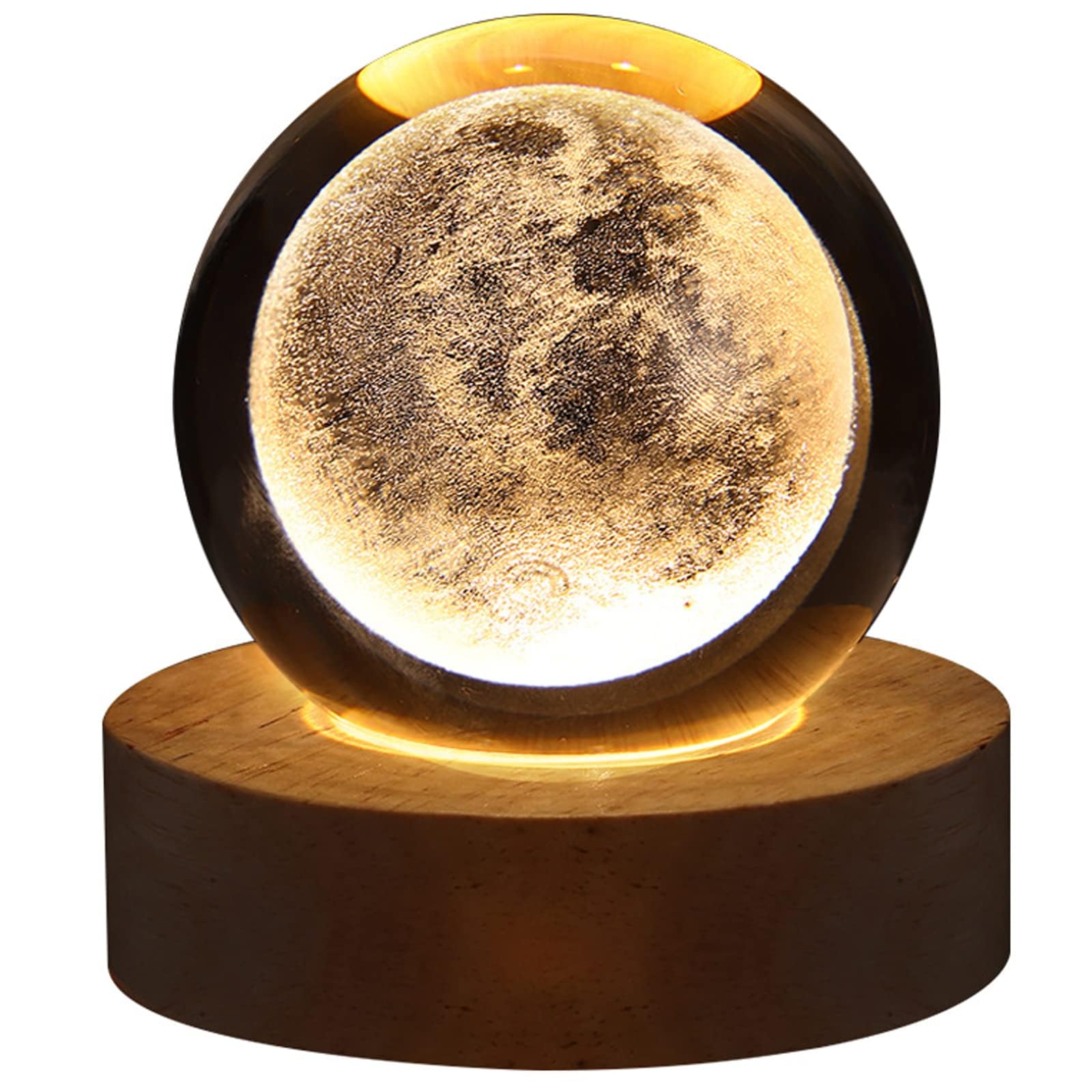 TERRIFI 3D Night Moon Lamp with Stand, Touch Control, USB Rechargeable, Gift for Boy Girl Friends, Valentine's Day, Christmas