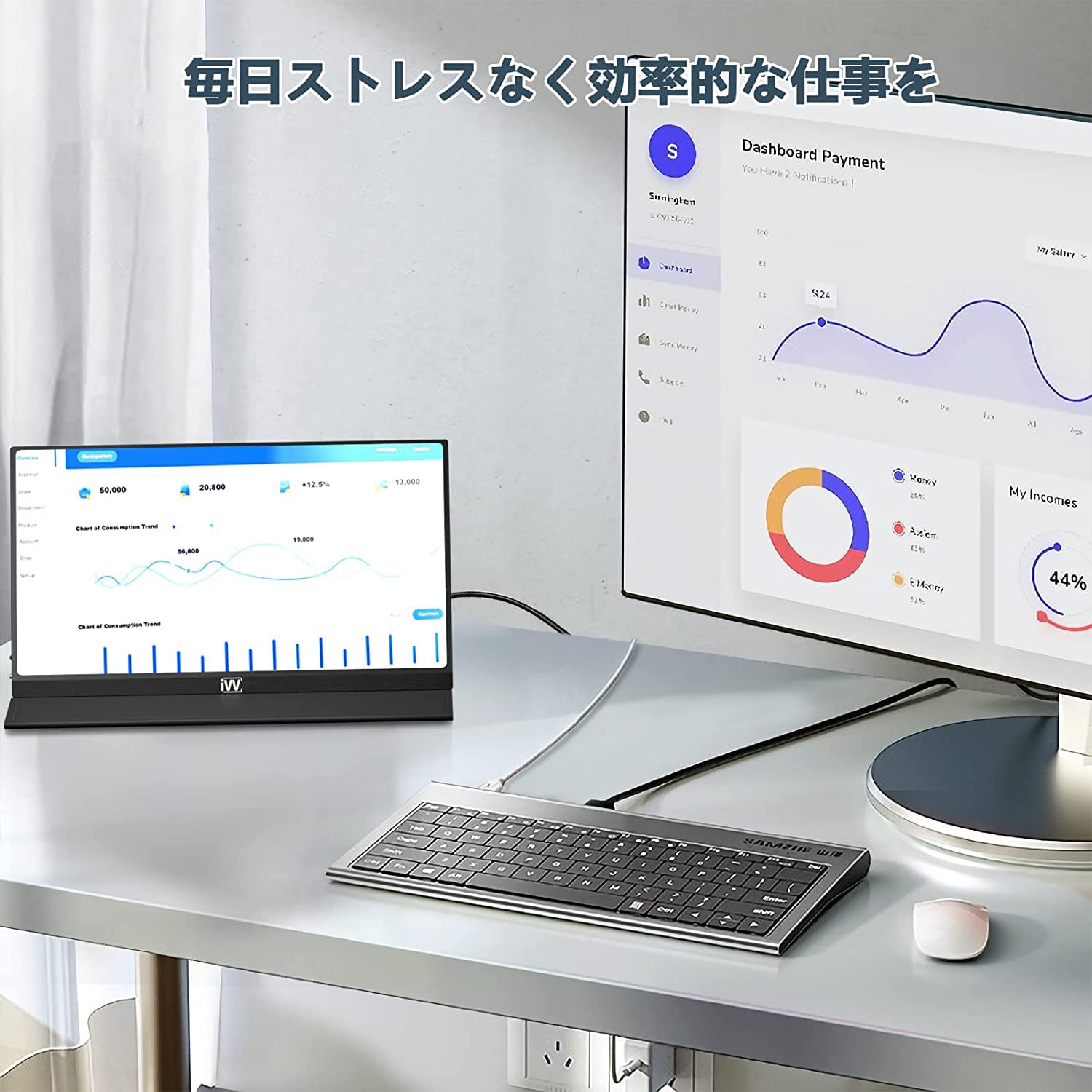 Amazon.co.jp: モバイルモニター IVV モバイルディスプレイ 13.3インチ
