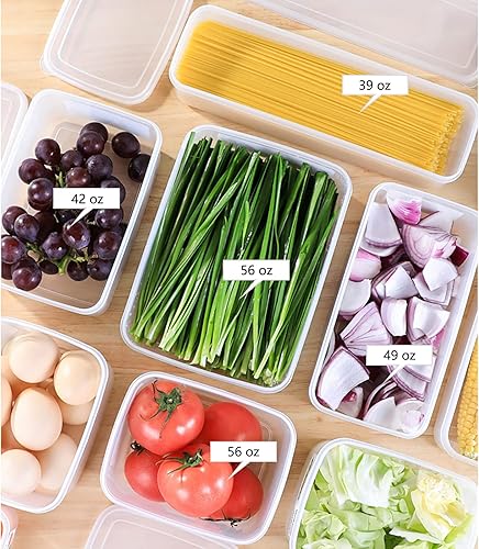 Miniatura 4 de Contenedores de almacenamiento de alimentos con tapas herméticas, organizador de cocina apilable, sin BPA, contenedor de almacenamiento para