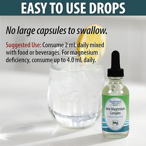 Miniatura 4 de Anderson's Nuevo complejo de magnesio iónico, ayuda a calambres musculares, huesoarticulación, salud cardíaca, suplemento de magnesio líquido, gotas