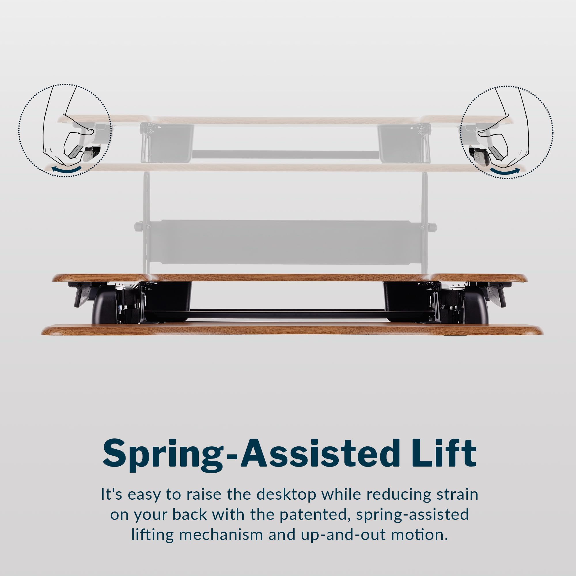 Vari Varidesk Pro Plus 36 Electric Standing Desk Converter – 11 Height Settings + Spring-Loader Lift, 2 Tier Design, Keyboard Tray – Fits Desktops 36” Wide x 26.5" Deep – Fully Assembled (): Walnut 36" Wide