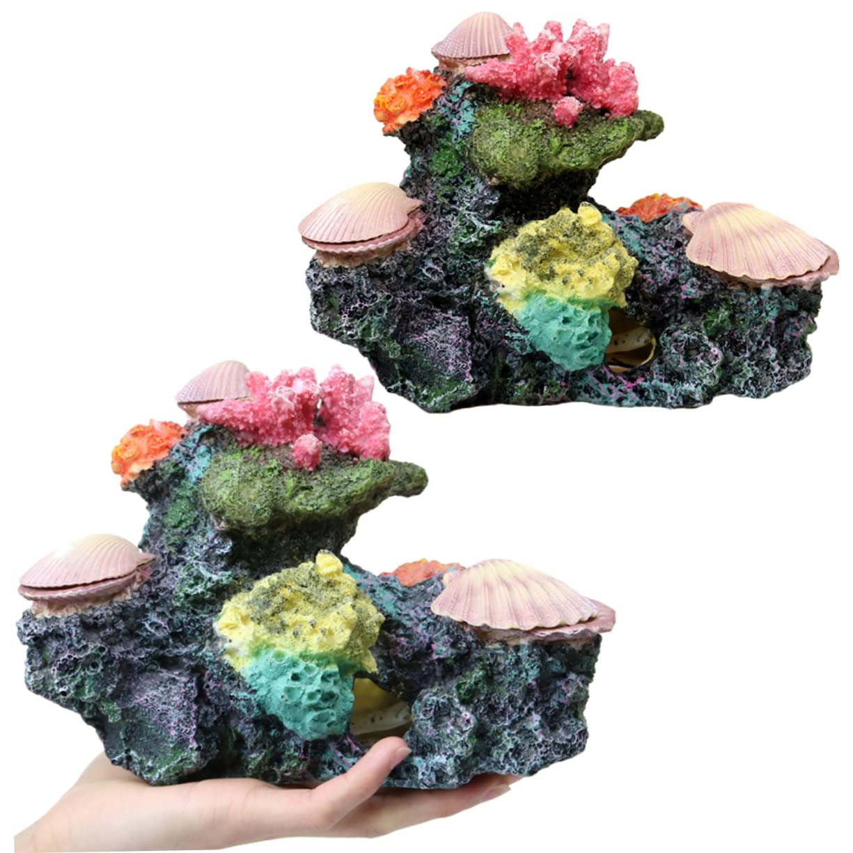 Happyyami Decoración De De Coral Artificial para Peceras Acuáticas Paisaje Subacuático para Coral Fake Rock