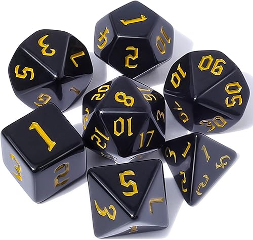 CiaraQ DND - Juego de dados poliédricos con bolsa de dados para juegos de rol de Calabozos y Dragones RPG MTG