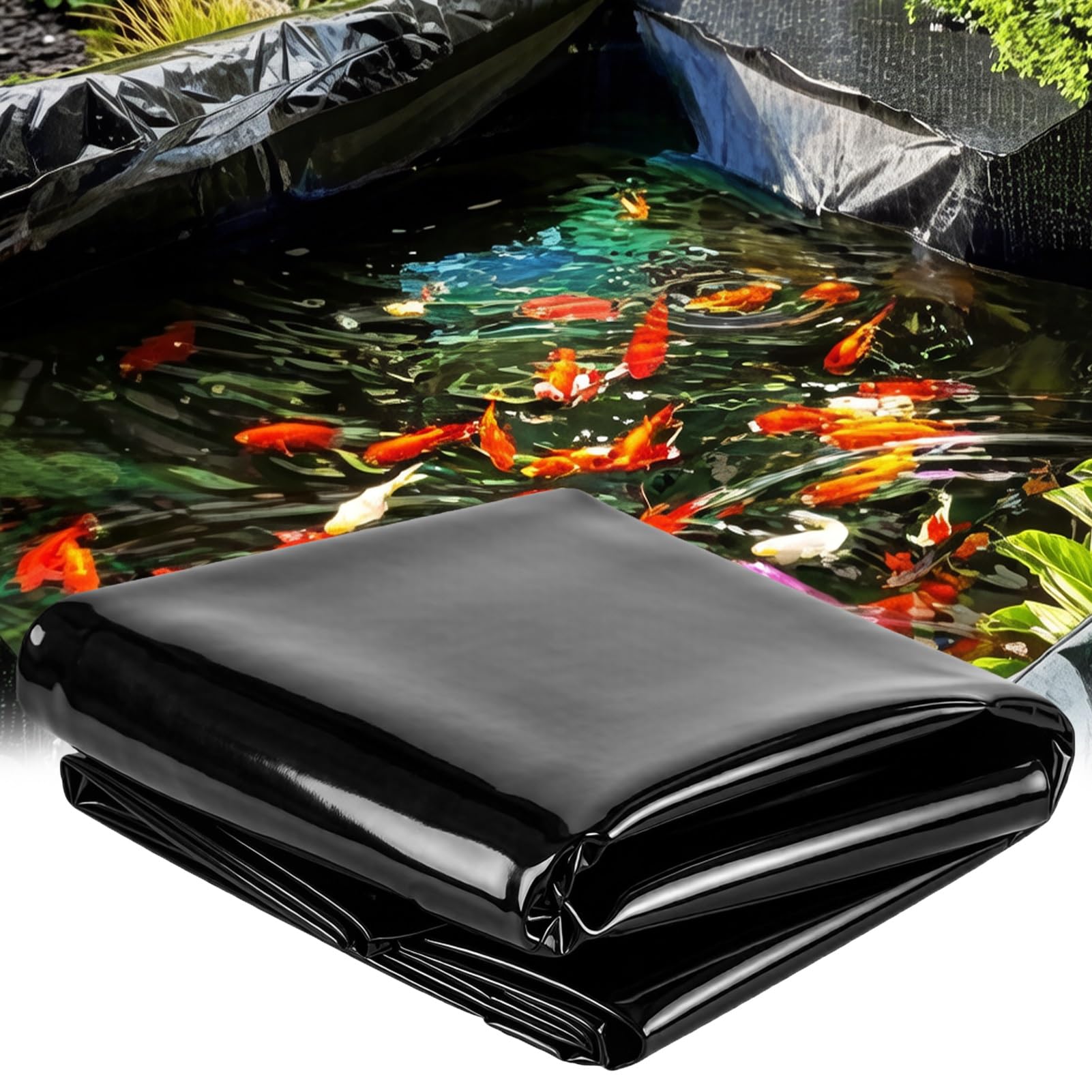 Liyadolaam One Color Koi Pond Liner Hdpe Thick 0.13Mm Underlayment Shield 1X8m 2X4m 4X5m 5X6m 6X9m Fish Pond Tarp For Koi Ponds Landscaping Water Feature