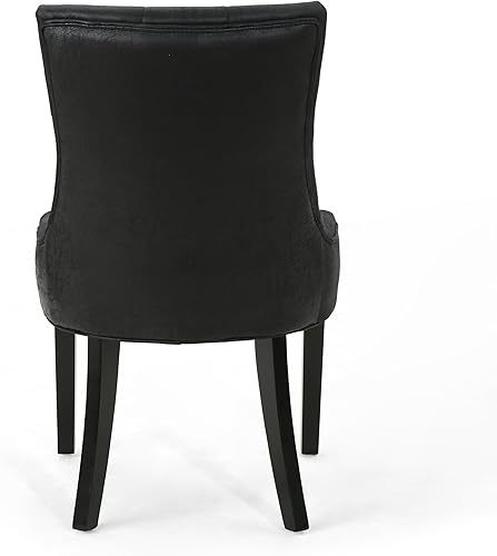 Miniatura 10 de Christopher Knight Home Sarah Sillas de comedor tradicionales de microfibra (juego de 2), color negro