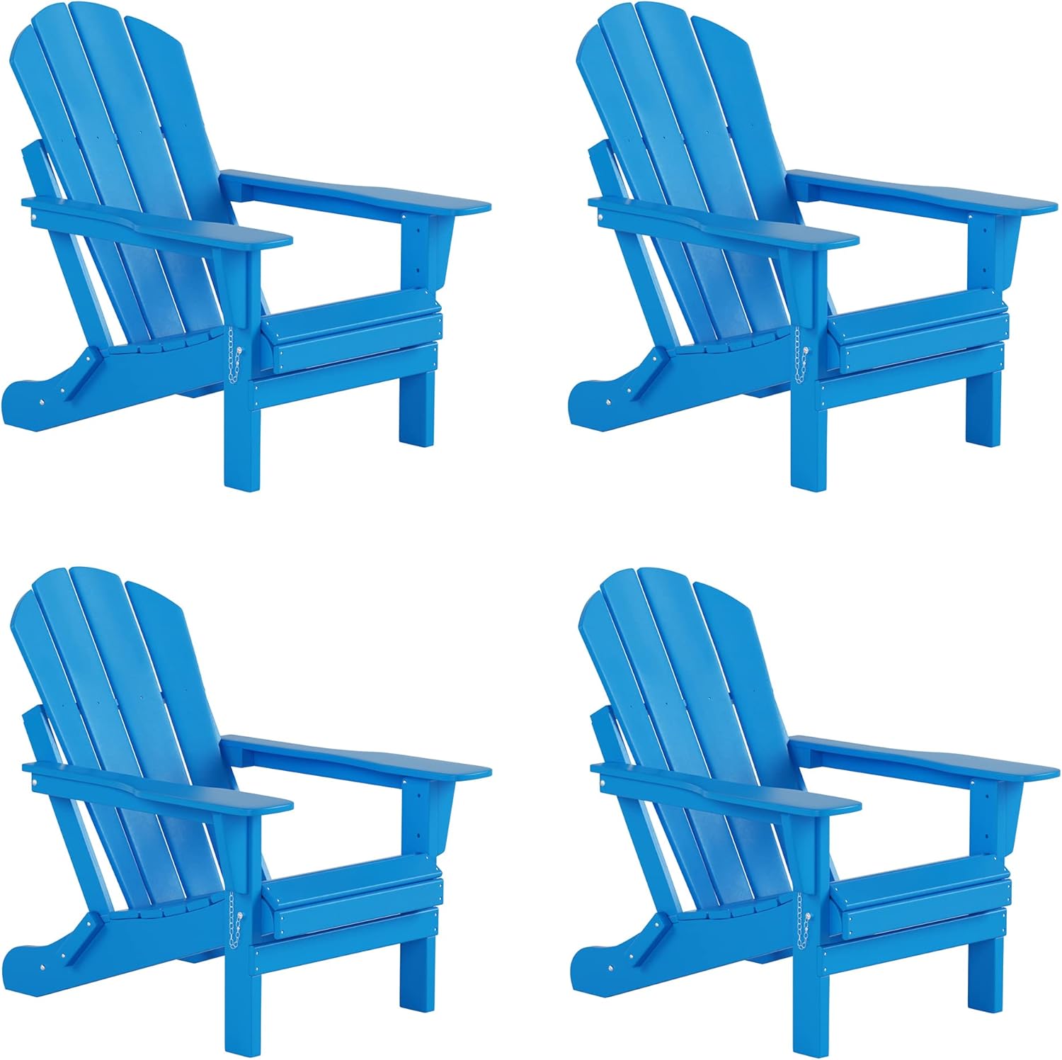 WO Home Furniture Set of 4 Pcs HDPE Adirondack Chairs