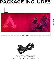 Vista 6 de DreamController Alfombrilla de mouse personalizada para juegos con luz RGB de 31.5 x 11.8 in Alfombrilla antideslizante para mouse y teclado