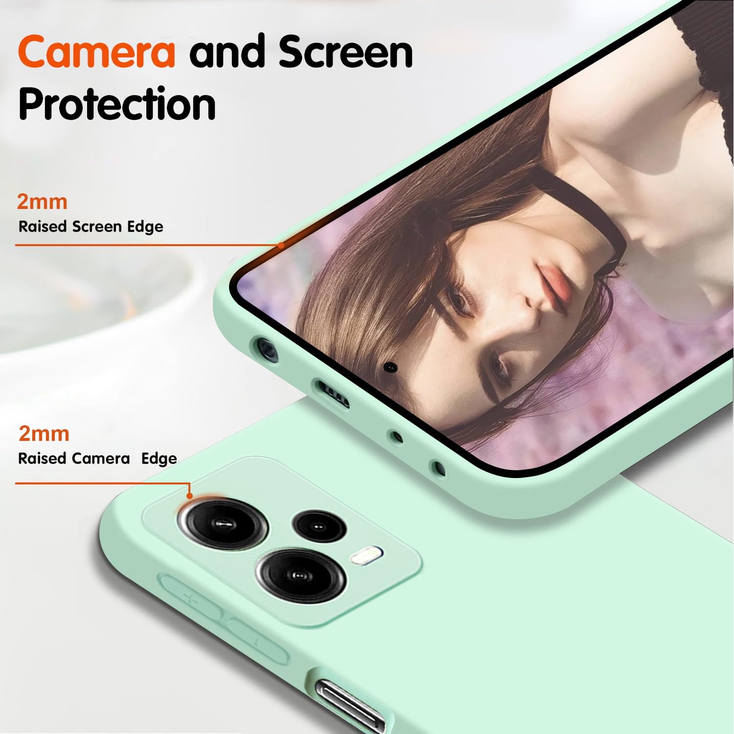 5 Cover In Silicone Morbido Per Xiaomi Redmi Note 12 Pro+ 5G - Custodie TPU Opache Con Protezione Fotocamera (Nero, Verde Scuro, Verde, Rosa, Azzurro) - 3