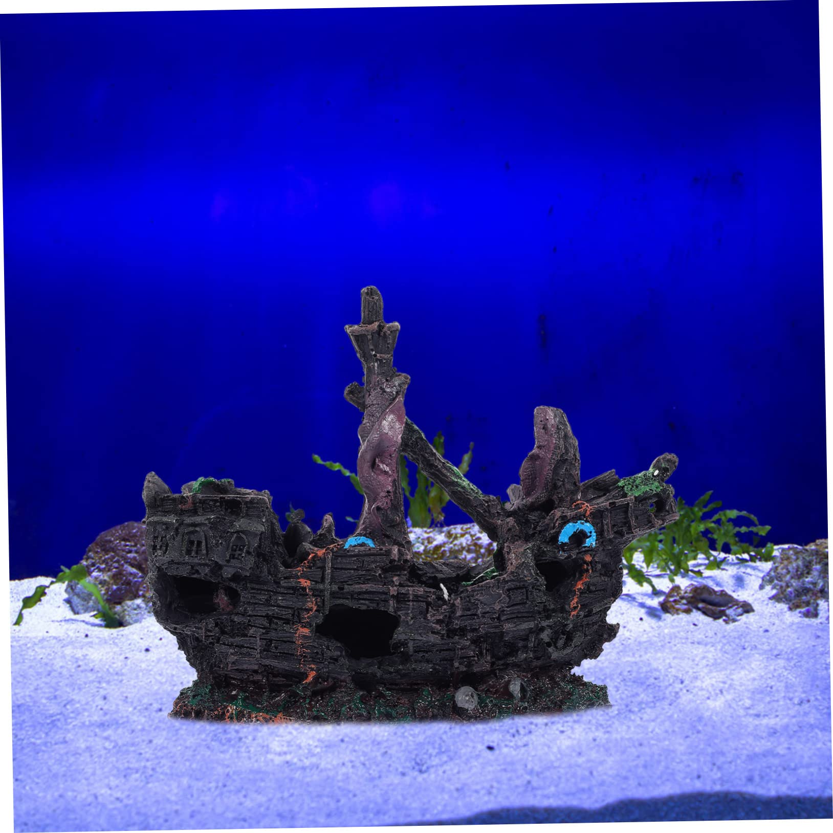 Mipcase 5 Pièces Bateau de Paysage ruines de Bateau de réservoir de Poissons boîte Piscine air Naufrage Ornement résine Aquarium décor d'épave d'aquarium décor de Bateau d'aquarium Brown