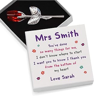PERSONALISED Flower Thank You Gifts for Teachers - End of School Term Thank You Gifts for Teacher Assistant, Nursery, Key Worker - Female Teacher Appreciation Gifts - School Leaving Gifts