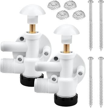 385314349 RV Toilets Water Valve Replacement for Dometic Sealand Vacuflush Pedal Flush Toilets, RV Toilet Parts for Dometic RV Flush Valve Includes Screws - Leakage Prevention Repair Kit