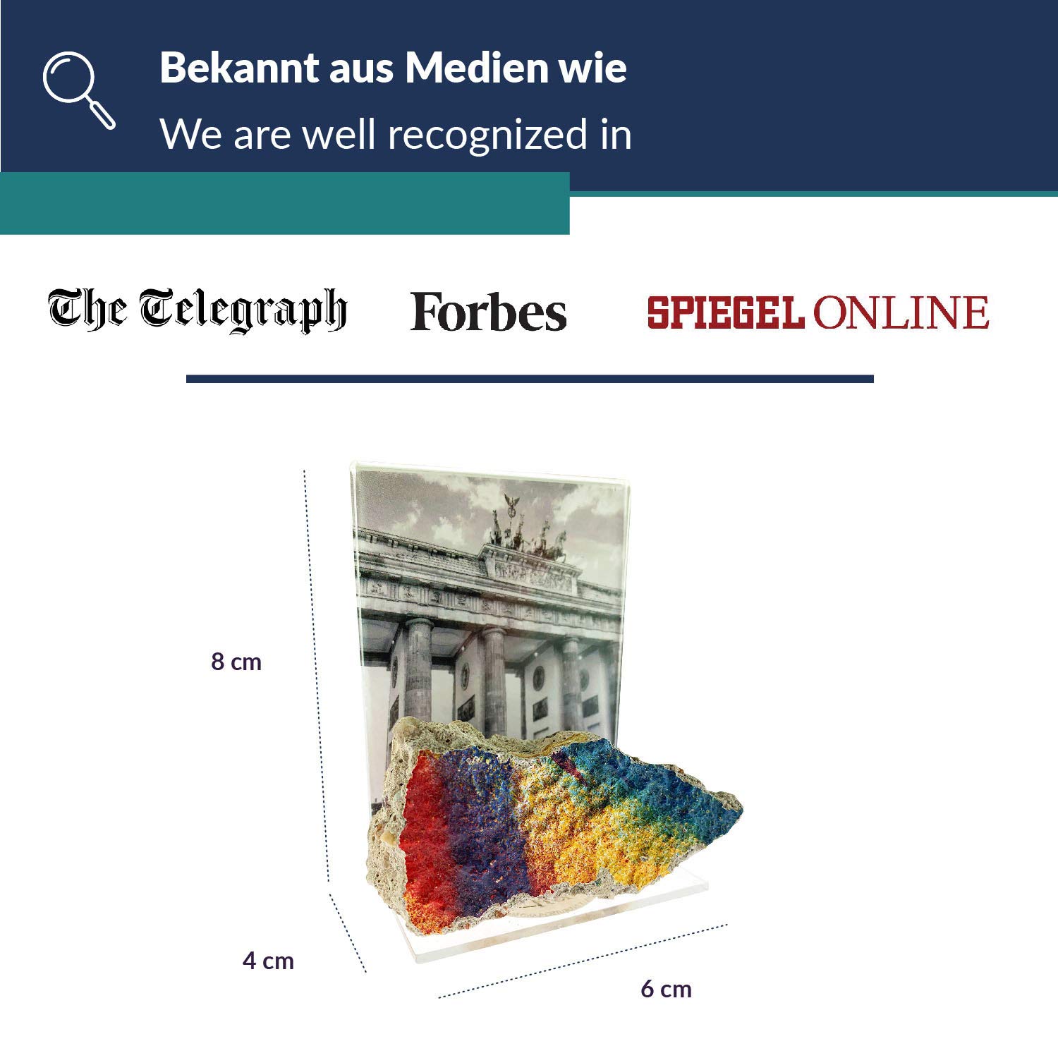Morceau Authentique Du Mur De Berlin – Pièce Originale Avec Certificat D'Authenticité, Fabriquée à La Main à Berlin