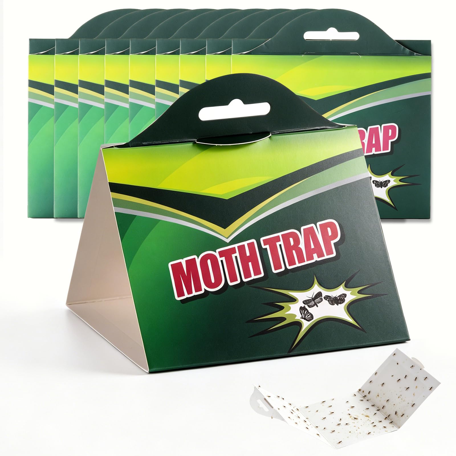 Moth Traps 10 Pack Premium Pheromone Sticky, Non-Toxic & Odorless Moth Catchers for Wardrobes, Carpets, Clothing & Homes