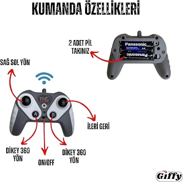 Oyuncak Suda ve Karada Giden Uzaktan Kumandalı Araba 360° Hareket Edebilen Şarjlı Işıklı 4X4 Araç