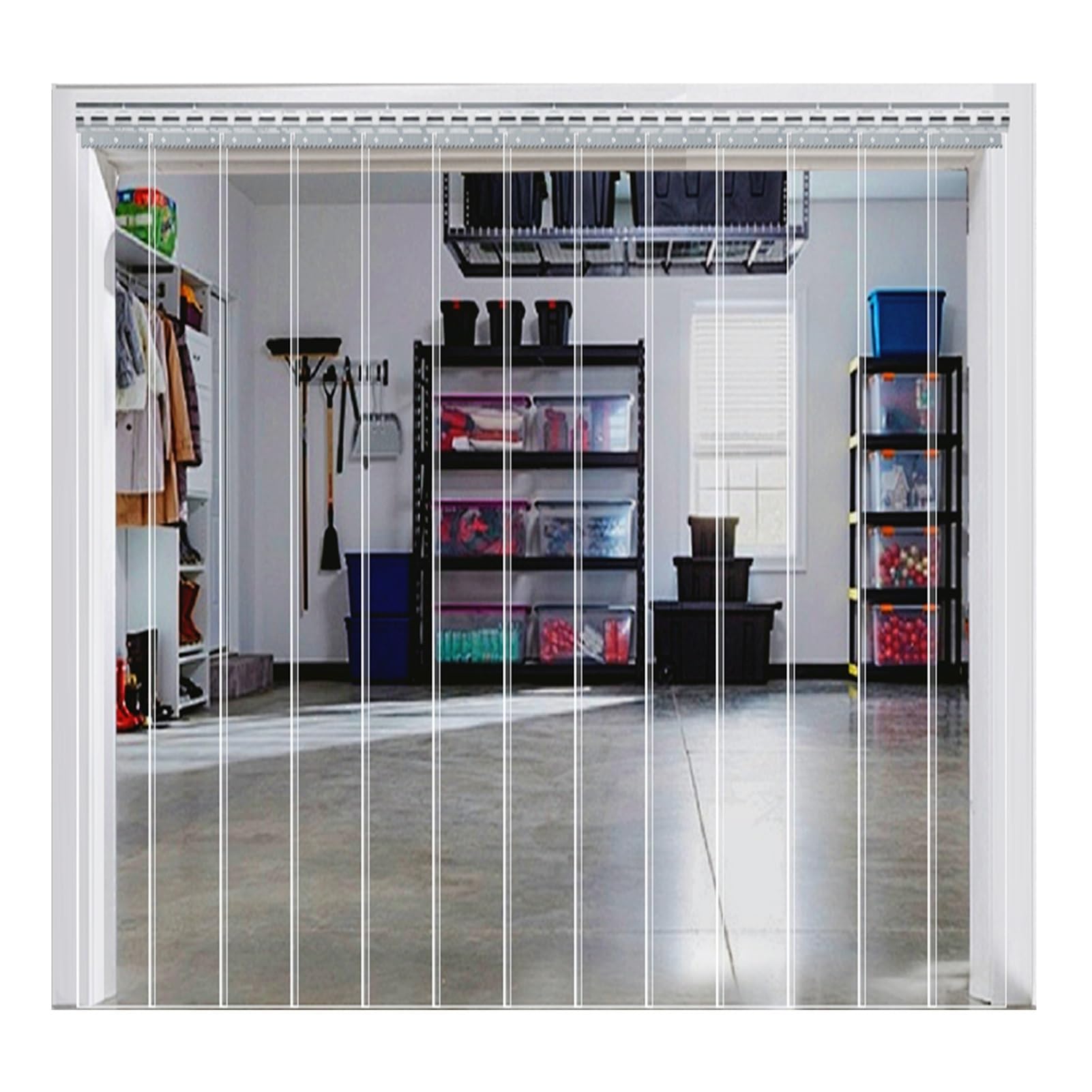 Rideau de porte à lanières PVC sur mesure : store vinyle garage et magasin