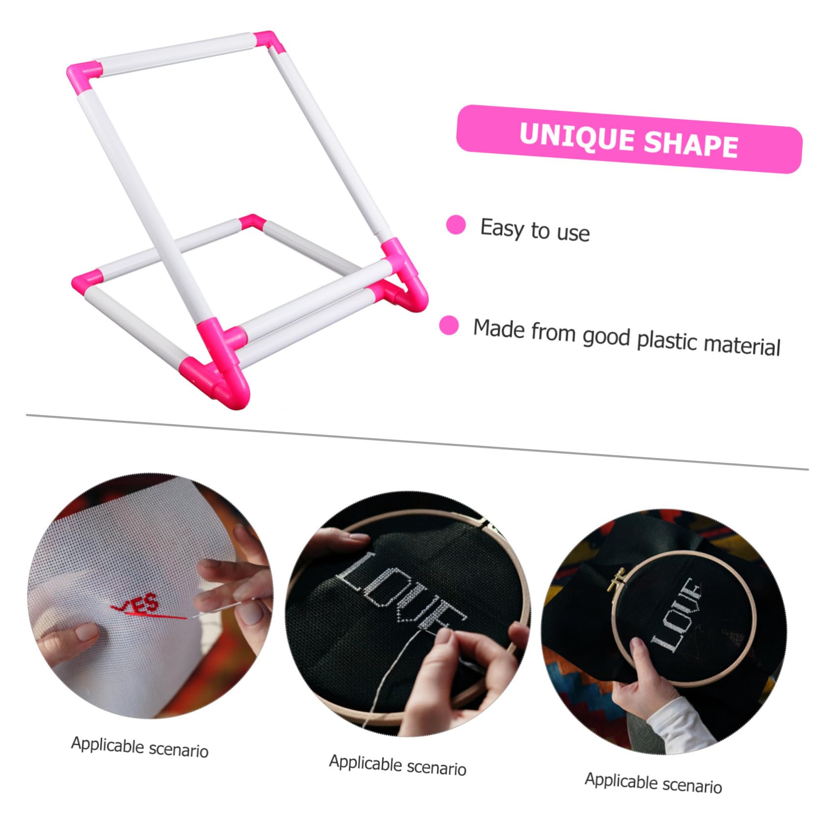 Uonlytech Bastidor De Bordado Clip Pequeño Plástico Resistente Para Punto De Cruz Principiantes Manualidades Decoración Hogar Navideña Uso Anual