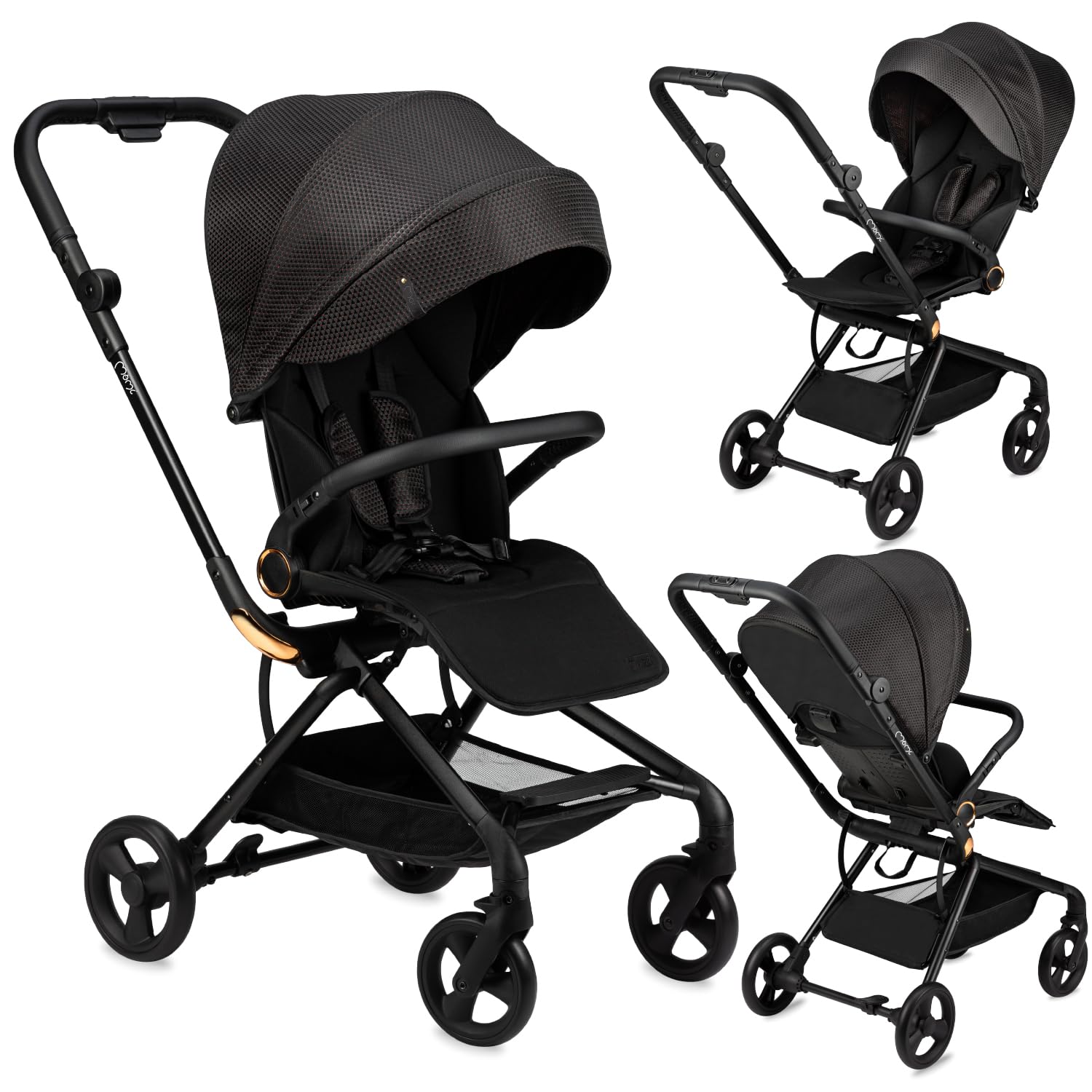 MoMi ADELLE Passeggino Leggero Reversibile Pieghevole da Viaggio Fino a 22 kg Fronte Mamma Schienale Regolabile