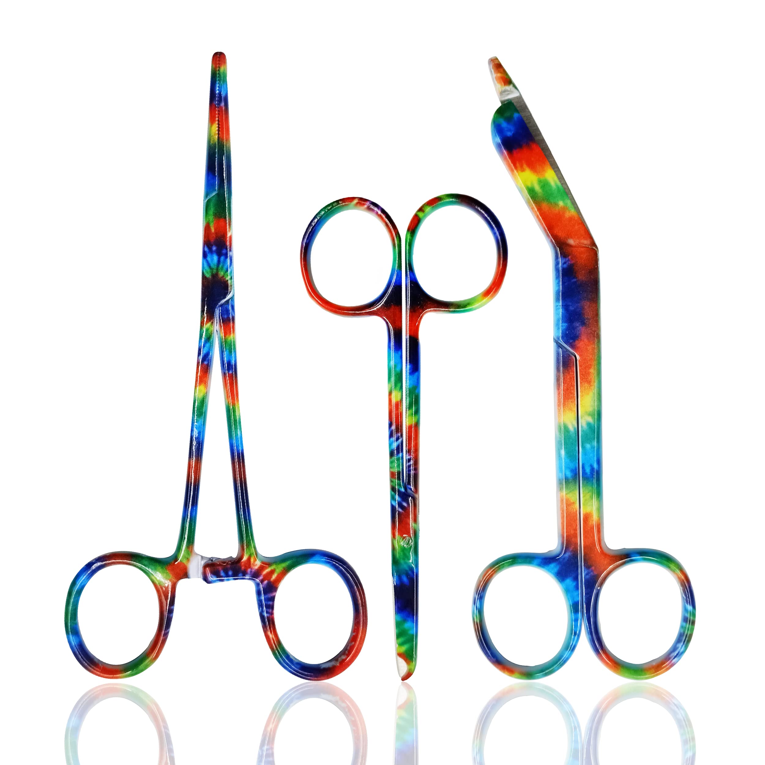 CynaMed Hemostat & Scissors Set - Multicolor Tie-Dye -1