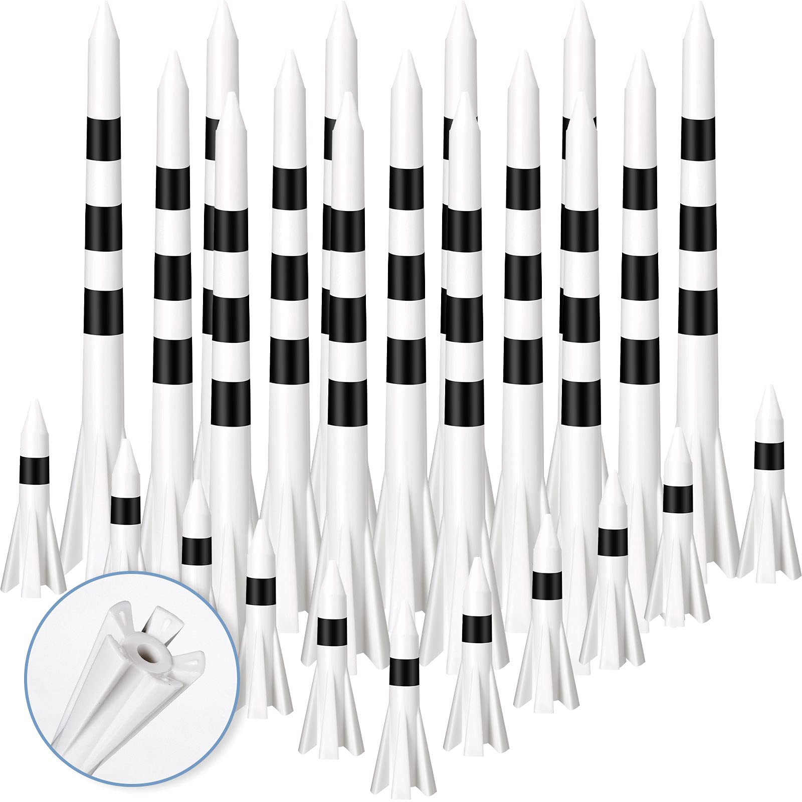 HESTYA 100 Pieces Plastic Golf Tees 3-1/4 Inch and 1-1/1 Inch 5 Prongs Plastic Tees Side Durable Tees Reduce Friction Golf Tees for Golf Accessories