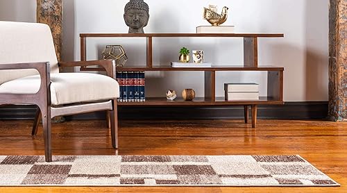 Miniatura 3 de Unique Loom - Tapete con diseño abstracto, informal, moderno y contemporáneo de la colección otoñal, de 2 x 6 pies, diseño en tonos beige y marrón