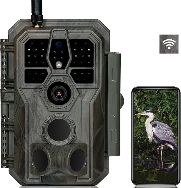 GardePro E8 Wildlife Camera, WiFi, 32MP 1296P Trail Camera with 100ft Night Vision 0.1s Motion Activated, Camera Traps for Garden
