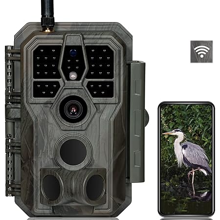 usogood Wildlife Camera 4K 48MP Trail Camera met Nachtzicht Beweging Geactiveerd met 8 Batterijen en 32GB Geheugenkaart, 120°Detectie Hoek 850nm IR LEDs IP66 Waterdicht voor Outdoor Tuin