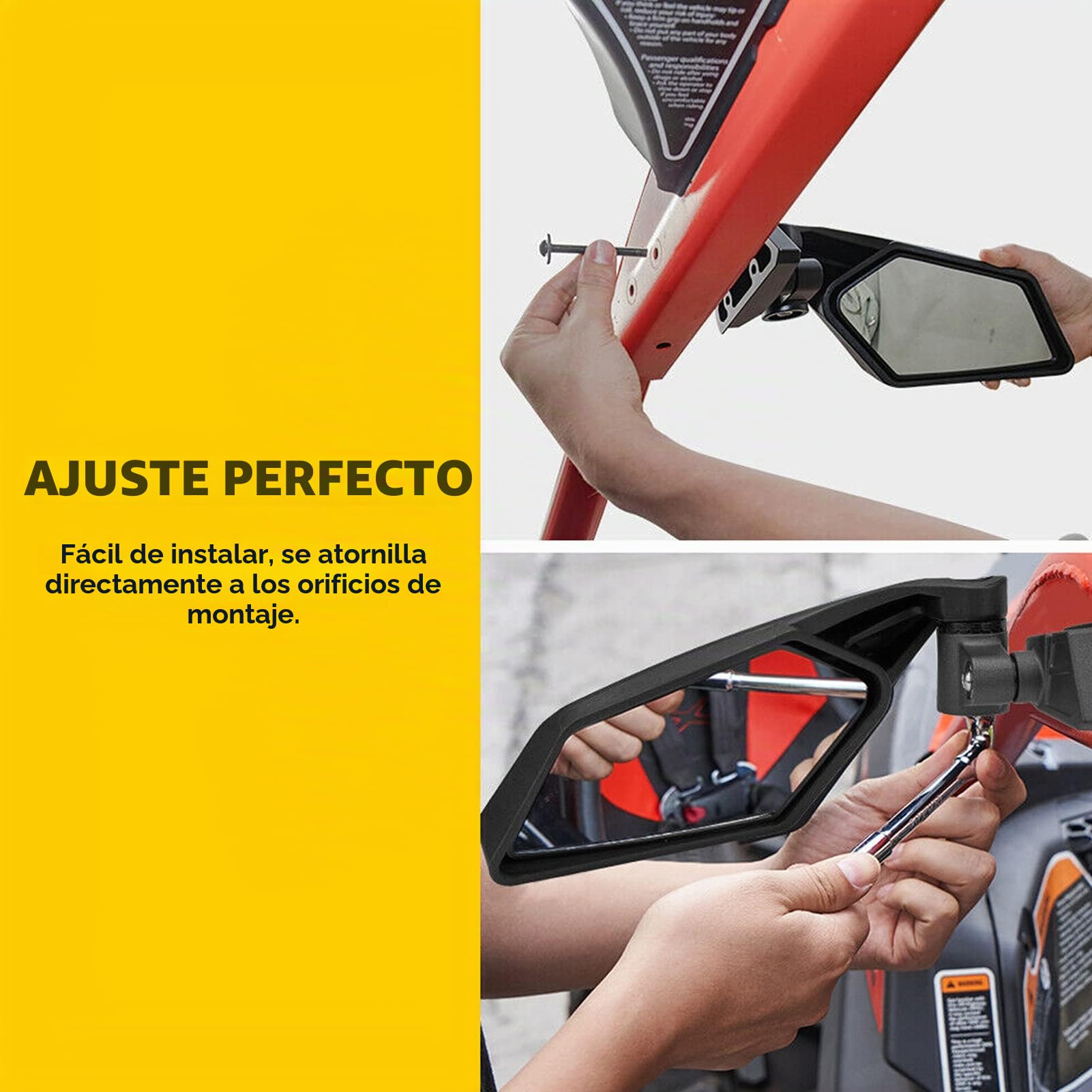 Espejo retrovisor lateral ajustable Espejos retrovisores Accesorio de repuesto adecuado para el espejo UTV Can-Am Maverick X3