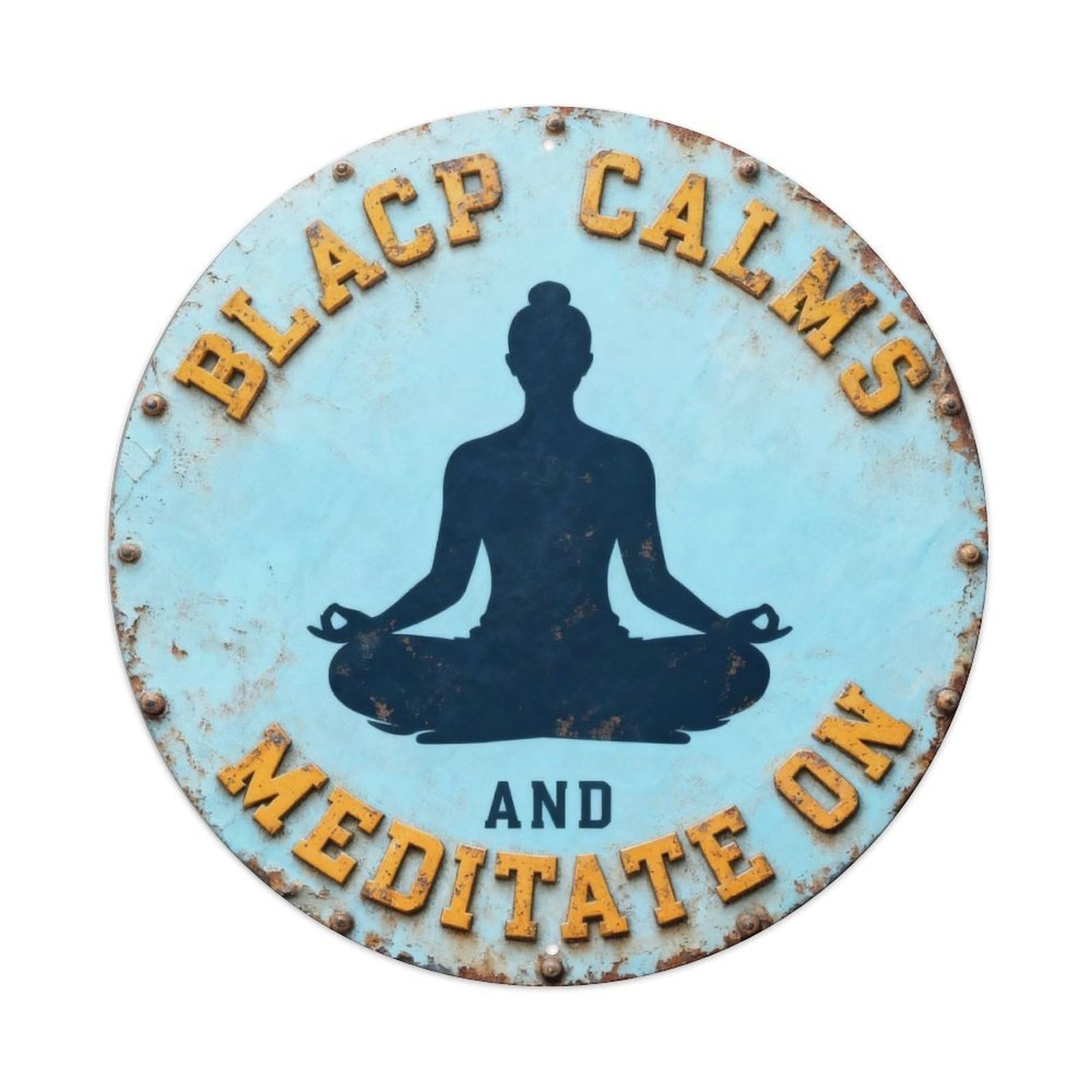 Keep Calm And Meditate On Metal Tin Sign Plaque