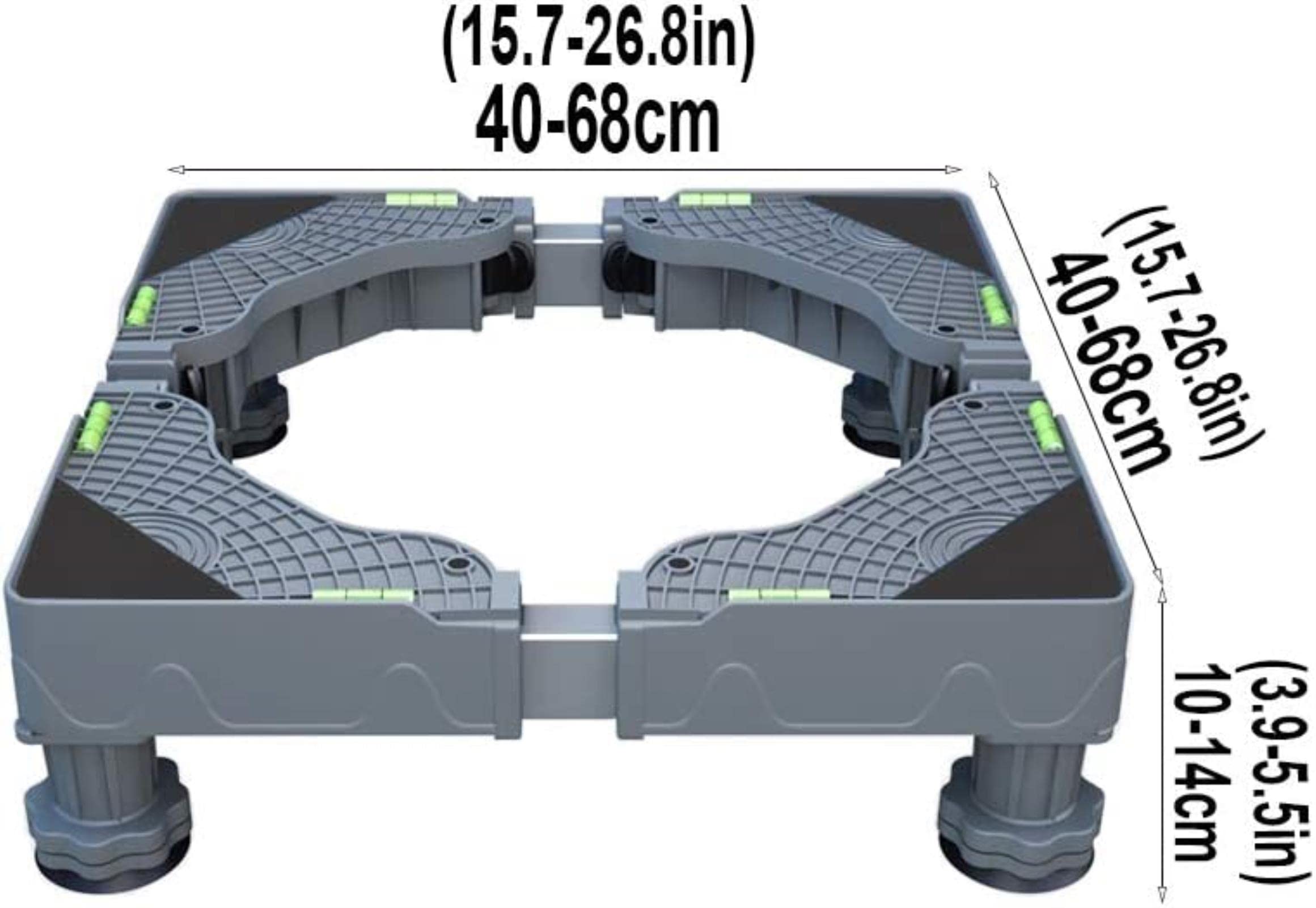 Podstawa pralki, uniwersalna podstawa lodówki, regulowana podstawa pralki, długość / szerokość 40-68 cm, podstawa lodówki do maszyny lodowej, L