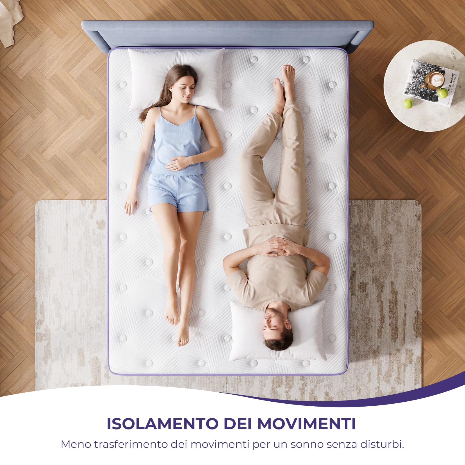 Vesgantti Materasso Singolo 120x200cm Memory Foam Gel e Molle Insacchettate