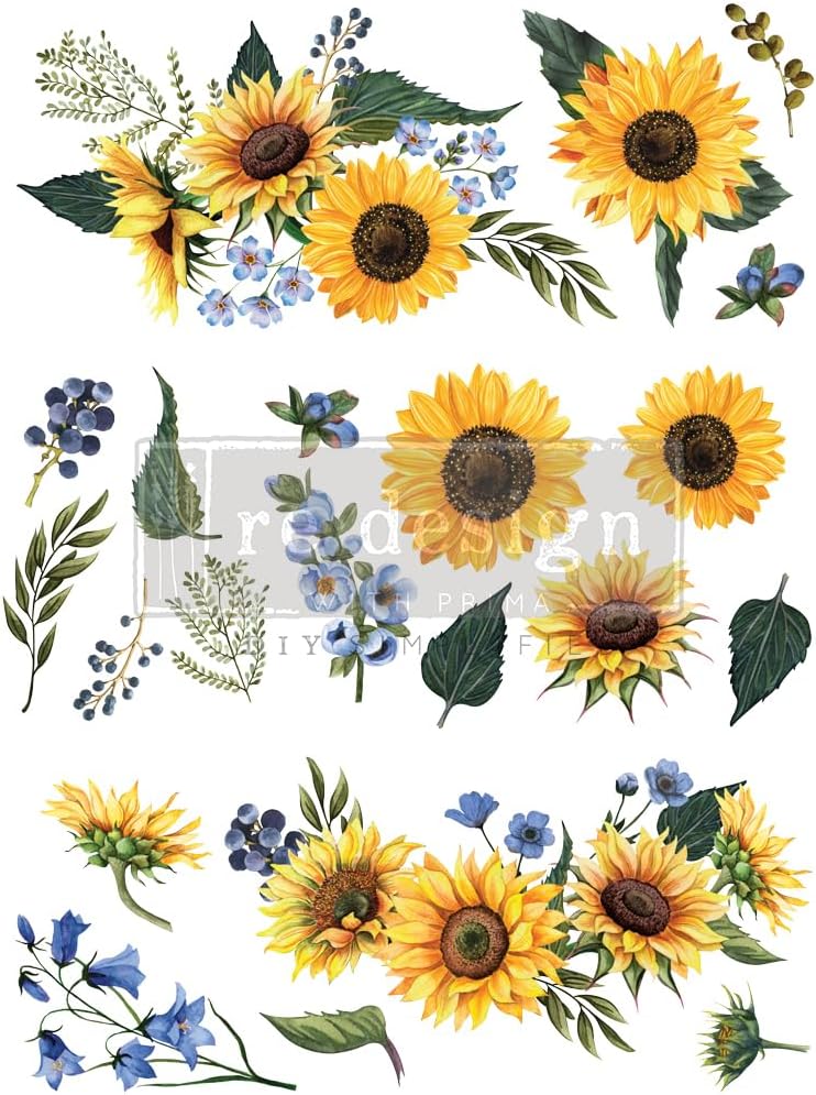 Redesign with Prima 655350644840 Transfer, Sunflower Fields