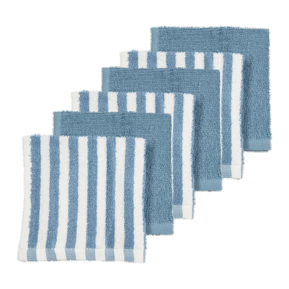 MEYCO Wash Cloths Pack of 6 30 x 30 cm Terry Towelling Burp Cloths Fat