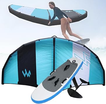 Wind Wingfoil and Hydrofoil Board with Hydrofoil, Inflatable Hydrofoil Board with Inflatable Wind Wing Foil and Hydrofoil, for Outdoor Water Sports