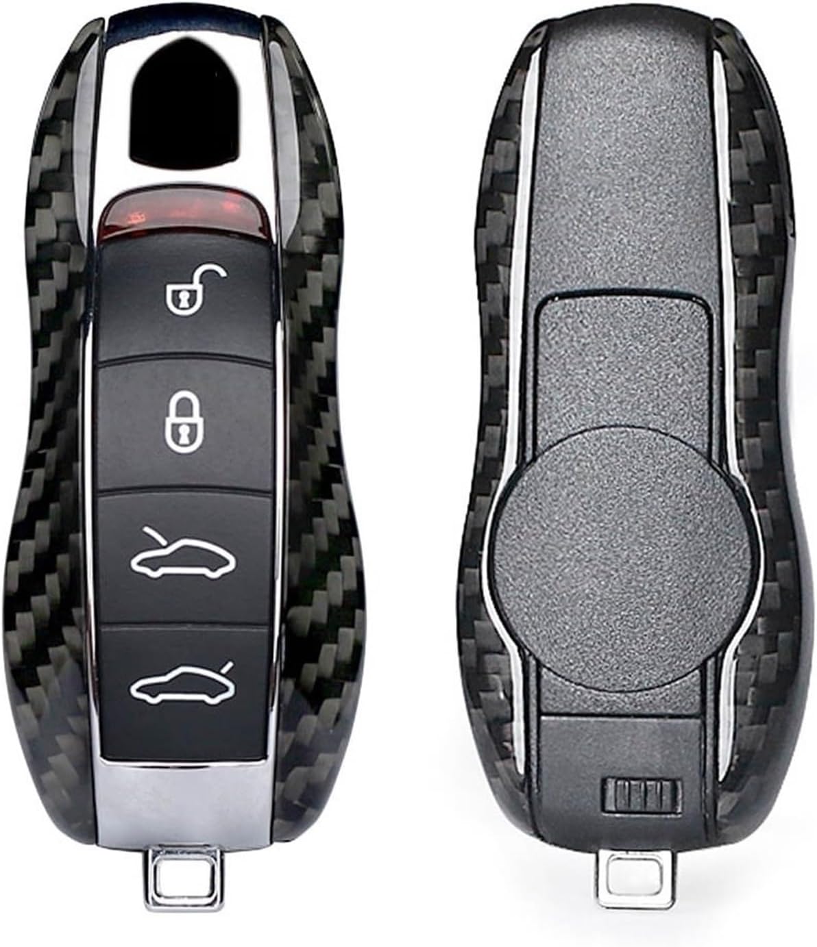 車のキーシェルケースリモートキーハウジングカバー純正カーボンファイバーブラックポルシェ911カイエンパナメーラに適合