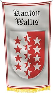 Kanton Wallis Switzerland 3x5 feet Flag Banner Vivid Color Double Stitched Brass Grommets (Wallis)
