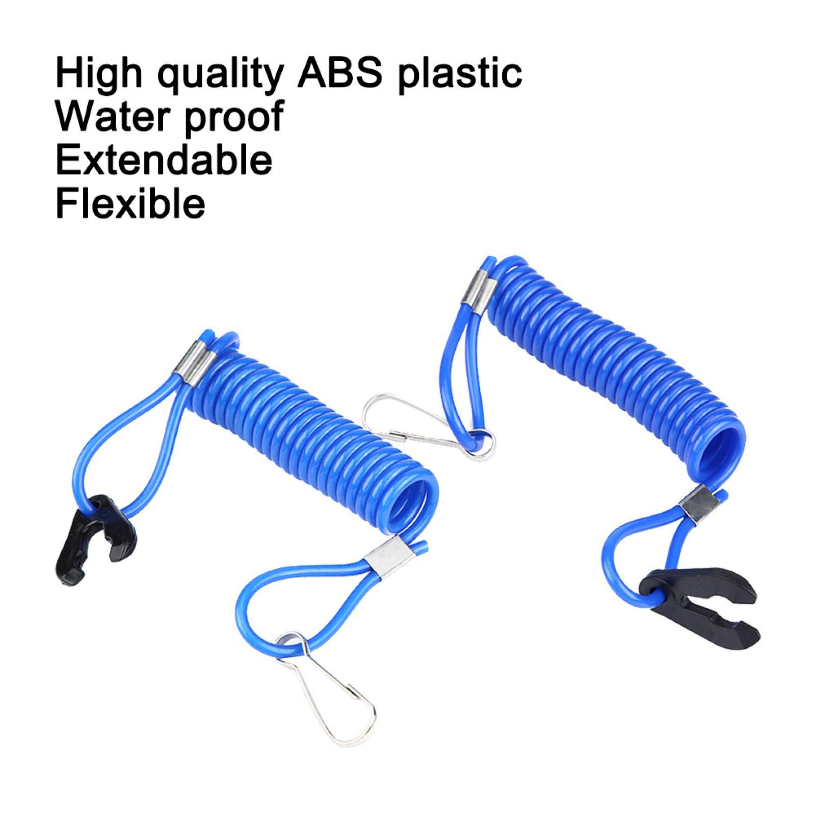 Chiavetta Sicurezza Barca + 2Pcs Set Chiavi Interruttore Arresto Motore Marino Cordino Blu