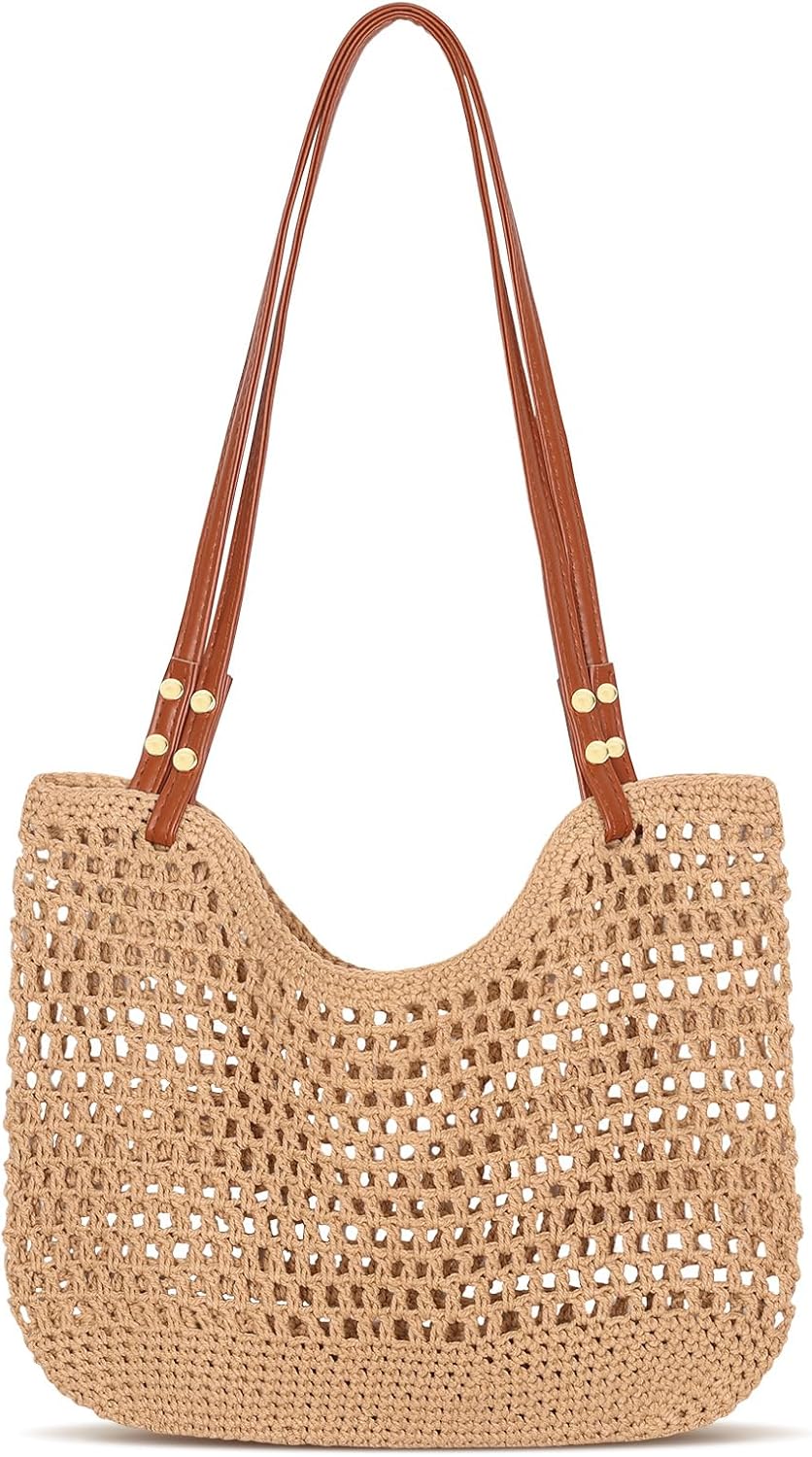 Straw beach tote bag large summer handmade woven women boho.