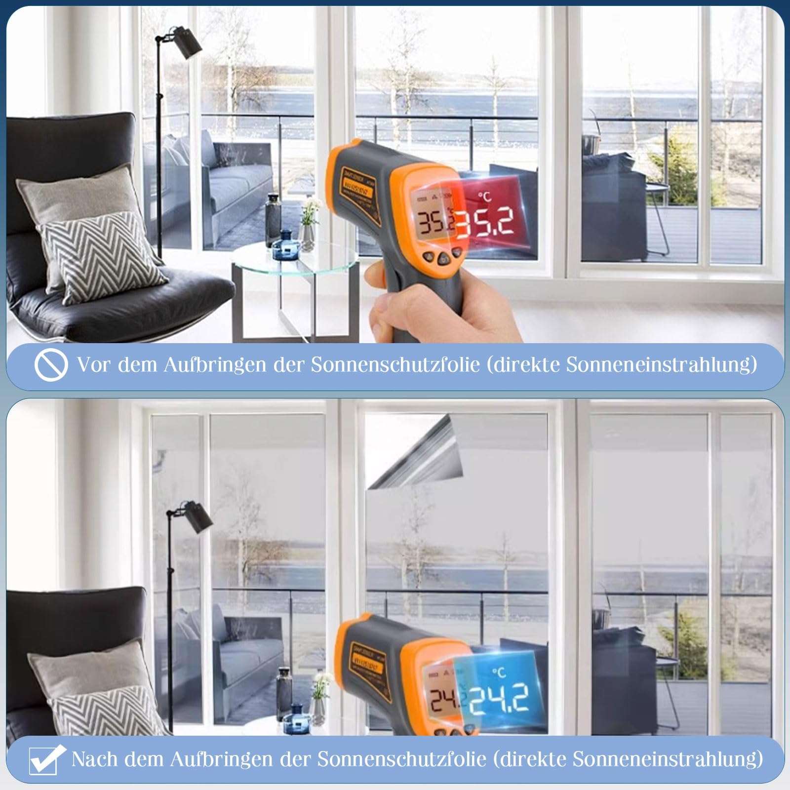 Selbstklebend Spiegelfolie Sonnenschutzfolie Blickdicht Fensterfolie UV-Schutzfolie Einwegperspektive Sichtschutzfolie Hitzeschutz Blendschutzfolie Thermofolie für Innen Glas Fenster & Tür(Rei